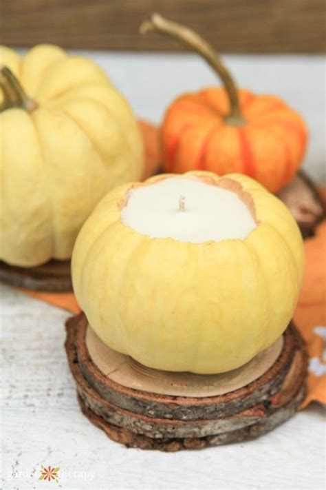 DIY Pumpkin Spice Candle in a Real Pumpkin - Garden Therapy