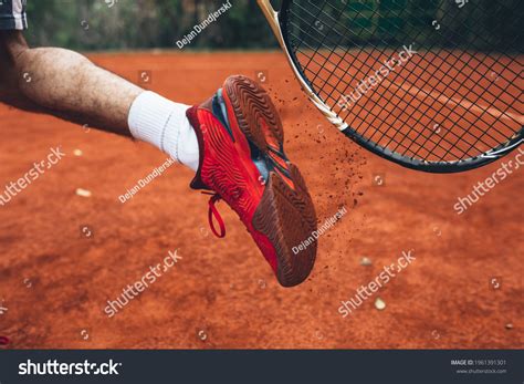 close tennis player cleaning  sport stock photo