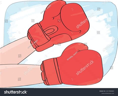 cartoon hands wearing boxing gloves vector images stock