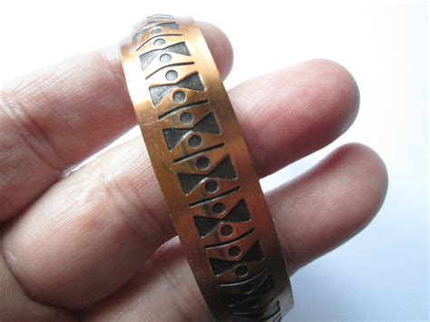 native american copper cuff bracelet etsy