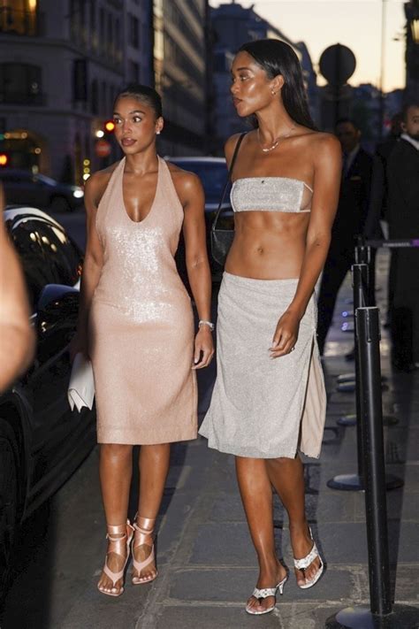 Laura Harrier and Lori Harvey's Glamorous Parisian Dinner • CelebMafia