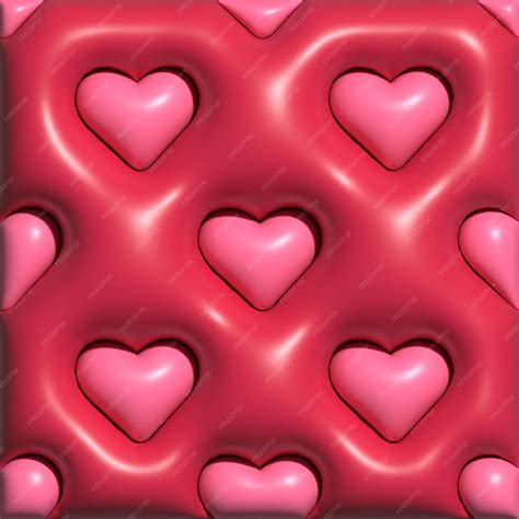 Premium Photo | 3d hearts wallpaper pink hearts inflated wallpaper cute ...