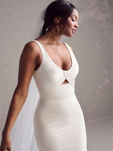 Marsha Strapless V-Neckline Wedding Dress | Rebecca Ingram
