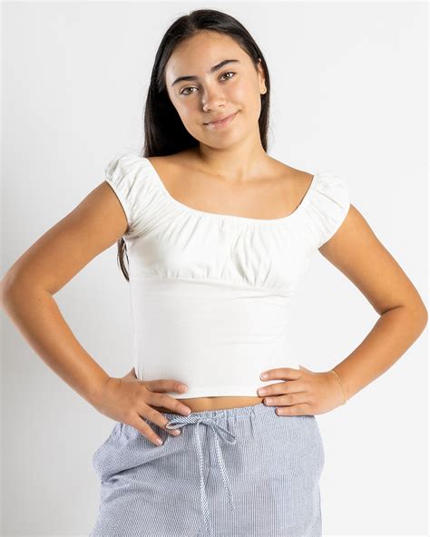 Shop Mooloola Girls' Milah Top In Cream - Fast Shipping & Easy Returns