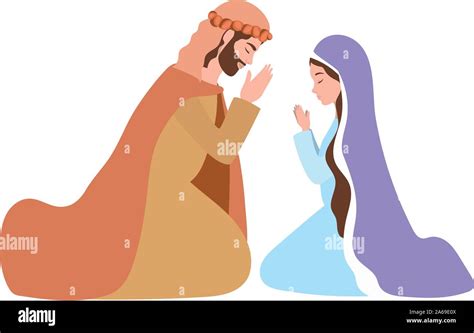 saint joseph and mary virgin manger characters Stock Vector Image & Art - Alamy