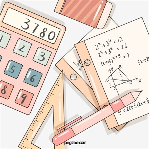 Pink Cute Math Stationery Elements, Math Clipart, Mathematics ...