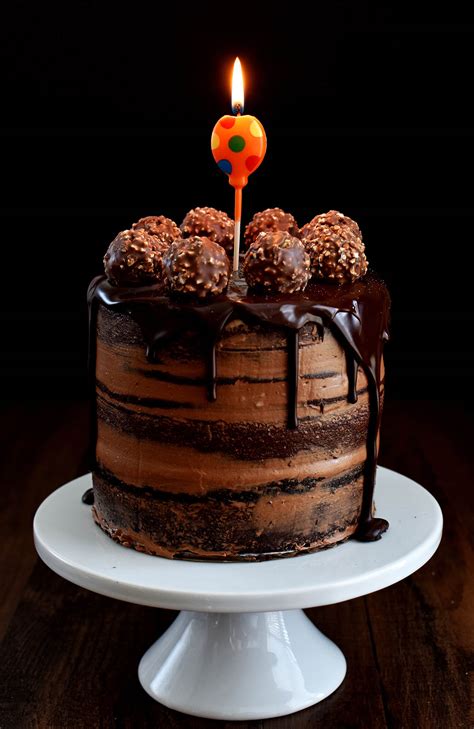 Chocolate Hazelnut Semi Naked Cake with Dark Chocolate Ganache - Pepper