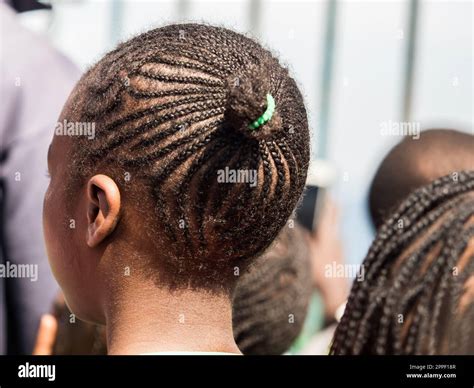 Senegal, Africa - Feb, 2019: African Hairstyle Stock Photo - Alamy