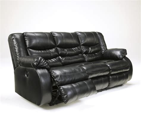 Black Leather Reclining Sofa by Ashley Furniture