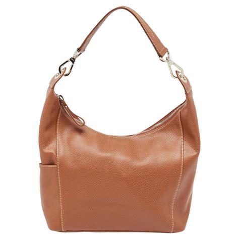 Longchamp Brown Leather Le Foulonne City Bag For Sale at 1stDibs