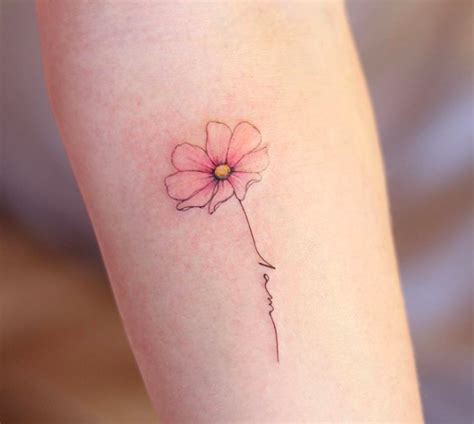 Minimalist Cosmos Flower Tattoo - Printable Calendars AT A GLANCE