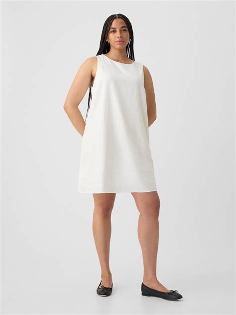 Linen-Blend Shift Mini Dress | Gap