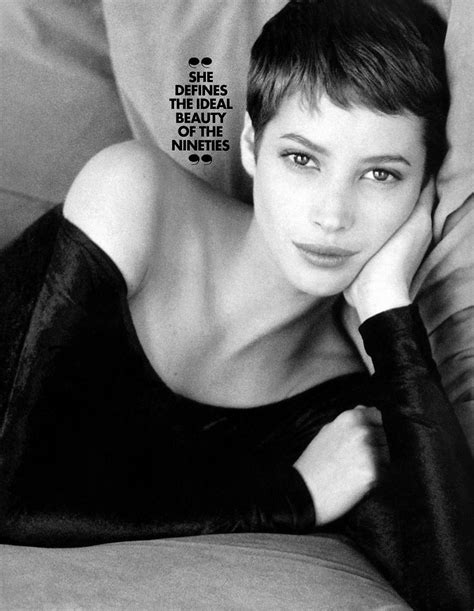 Christy Turlington by Pamela Hanson - Us Elle Aug. 1990 Pixie Cut With