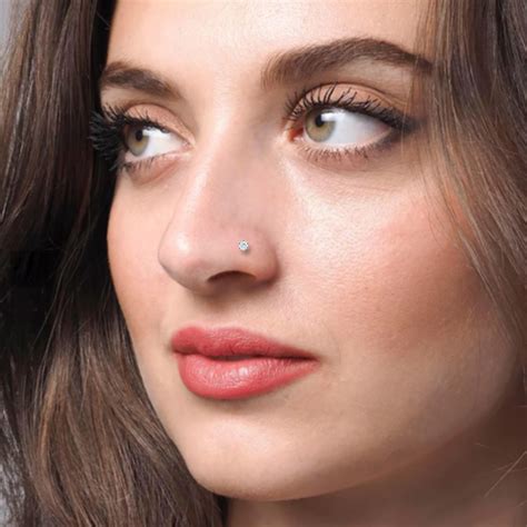 ALESSANDRA BETTINI® Women's Nose Ring, 0.06ct Round Cut Natural Diamond