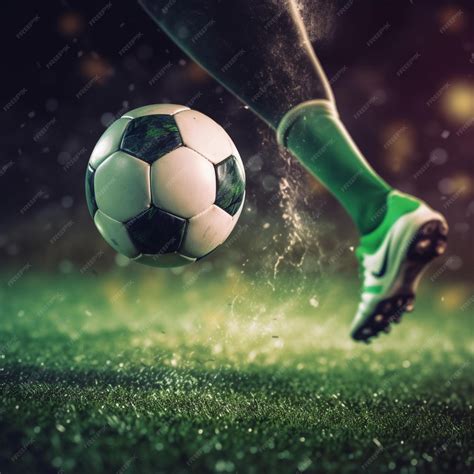 Premium AI Image | soccer ball being kicked with movement