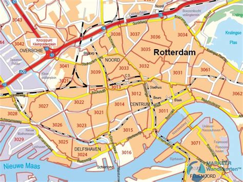 Rotterdam postcode map - Map of Rotterdam postcode (Netherlands)