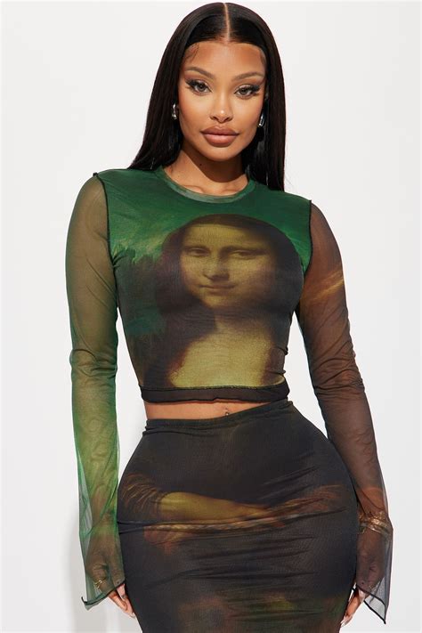 Mona Lisa Mesh Skirt Set - Green/combo | Fashion Nova