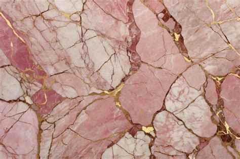 A pink marble floor with gold and pink marble | Premium AI-generated image