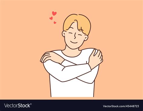 smiling man hug  show  love royalty  vector