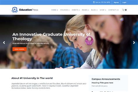 Complete Education Responsive Website Template Free Download