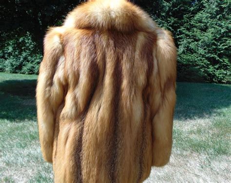 preloved red fox jacket estate fox fur jacket vintage fox jacket