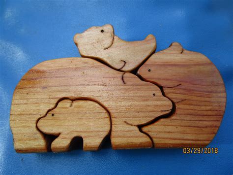 Bear Family Wooden Puzzle - Etsy