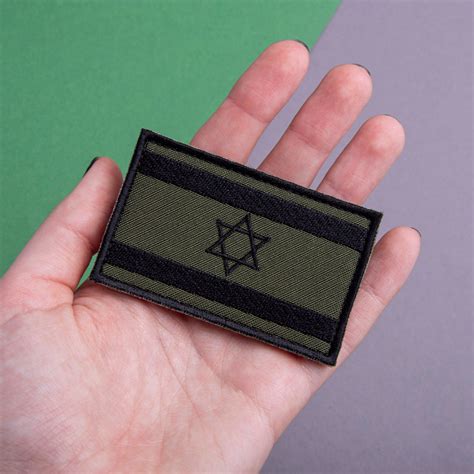 2-piece Israel Flag Patch Khaki, Embroidered Israeli Flag Patches ...