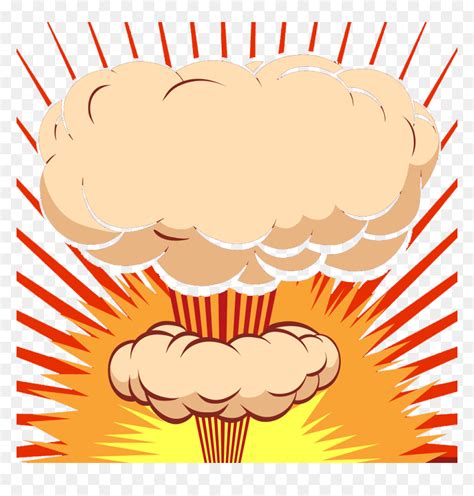 Clipart Explosion Mushroom Cloud - Mushroom Cloud Atomic Bomb Cartoon, HD Png Download - vhv