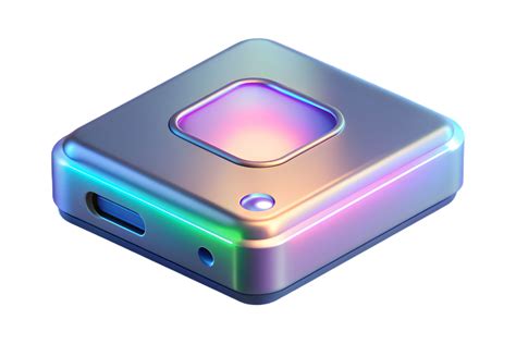 small square shaped device   rainbow colored light  png