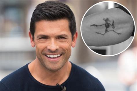 Mark Consuelos shows off new skeleton bicep tattoo