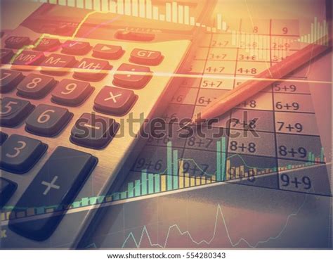 Business Line Chart Calculator Pencil Vintage Stock Photo 554280343 | Shutterstock