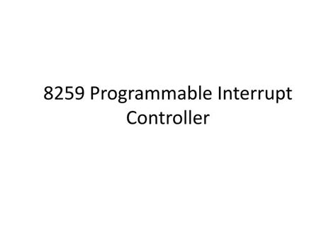 programmable interrupt controller powerpoint
