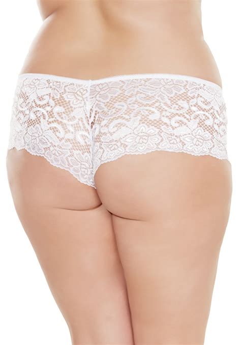 White Lace Booty Short - Plus Size Bras