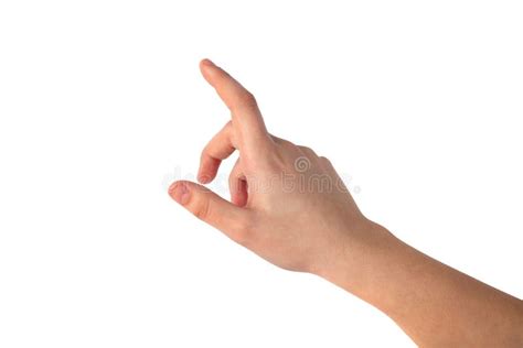 Hand Holding Something Like a Card on White Background Stock Image