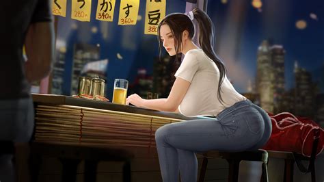 fantasy girl, long hair, brunette, ponytail, Mai Shiranui, video game