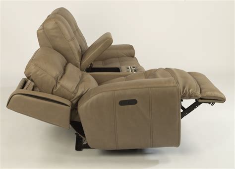 Wicklow Leather Power Reclining Loveseat with Console and Power ...