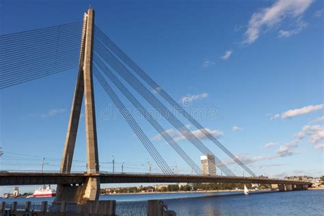 Bridge Over River Daugava in Riga Latvia Stock Photo - Image of water ...