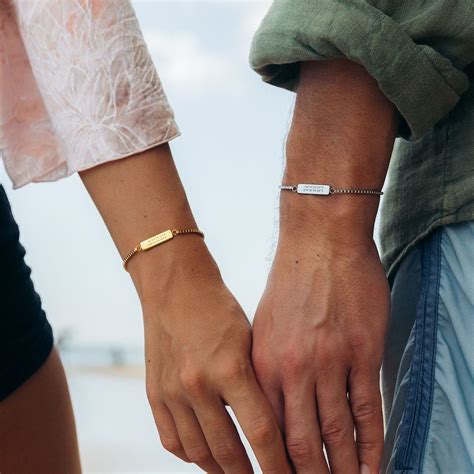 personalized engraved couple bracelet thin snake chain etsy artofit