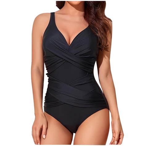 Otvok One-Piece Swimsuits for Women Tankini Bathing Suit Retro Ruched