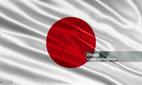 Desain Bendera Jepang Mengibarkan Bendera Jepang Yang Terbuat Dari Kain ...