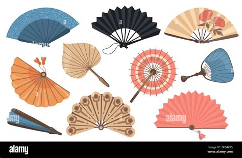hand fans set stock vector image art alamy