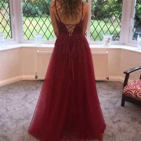 red/raspberry red ball gown prom dress ️‍🔥 only worn... - Depop