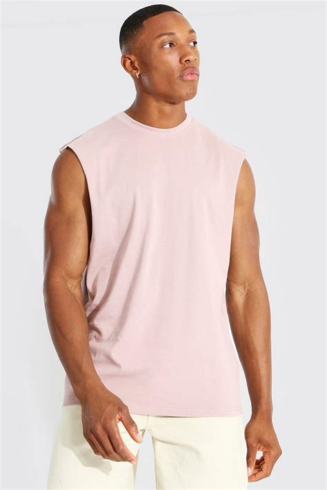 mens basic drop armhole tank boohoo uk