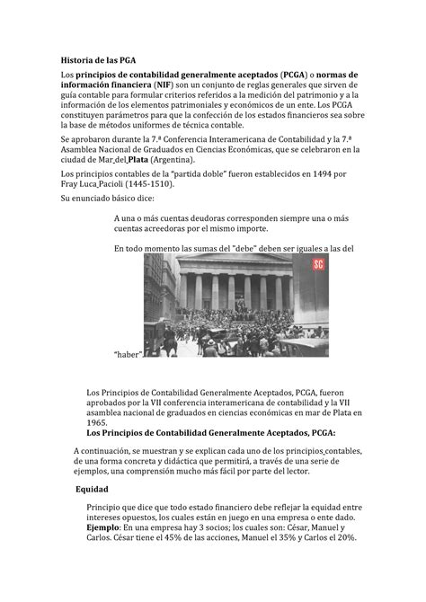 Tarea 2 contabilidad ashley soto - Historia de las PGA Los principios