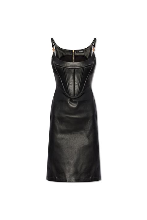 Black Leather dress Versace - Vitkac GB