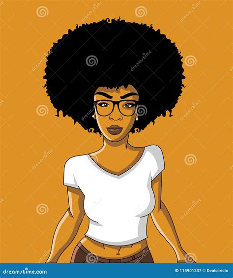 Cartoon black woman. stock vector. Illustration of character - 115901237