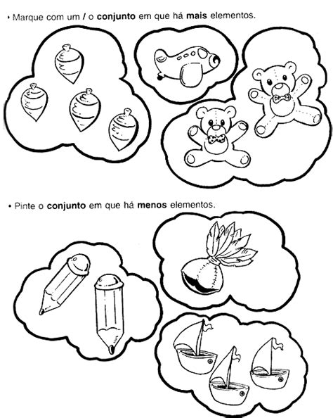 Atividades Mais E Menos Educação Infantil - EDUCAÇÃO INFANTIL - mais e menos elementos ~ Atividades Escolares