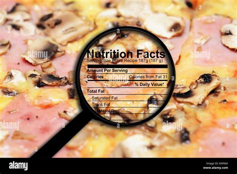 Pizza nutrition facts Stock Photo - Alamy