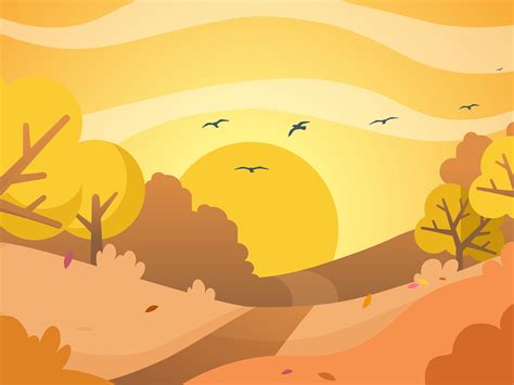 Fall Trees Cartoon Background by Cartoons.co on Dribbble