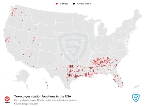 List of all Texaco gas station locations in the USA - ScrapeHero Data Store